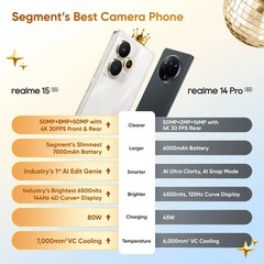 realme 15 5G (Green, 128 GB) (8 GB RAM) Mediatek Dimensity 7300+ 5G Global