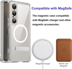Xperia 1 VII Clear Case Magnetic Built-in 2-Way Kickstand Crystal Clear Slim Fit