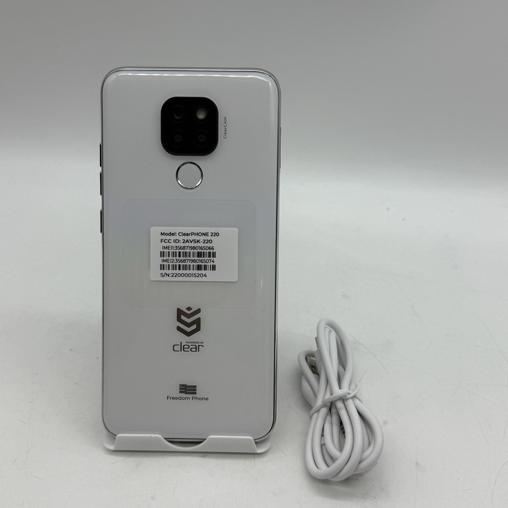 Freedom Phone Clearphone 220 6Inch Pearl White, 64GB, Unlocked Smartphone