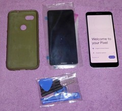 Google Pixel 3a Unlocked Android Phone w/ Cracked Screen & Replacement Screen