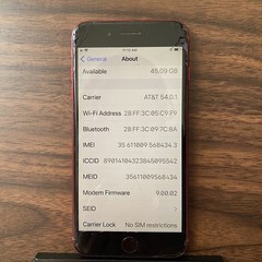 Apple iPhone 8 Plus Unlocked 64 GB, Cracks 74 BH Functional/Repair — Product Red