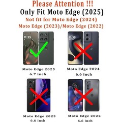 for Motorola Moto Edge 2025 Case with Tempered Glass Screen Protector Multicolor