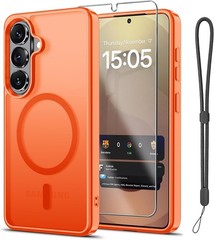Magnetic Samsung Galaxy A57 5G Case with Screen Protector and Wrist Strap, Orang
