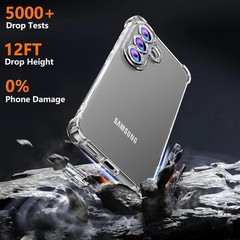 Phone Case for Samsung Galaxy S26 with Tempered Glass Screen Protector, Clear TP