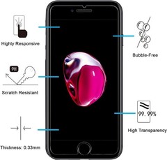3PCS Screen Protector for iPhone 8 & iPhone 7 4.7 Inch Tempered Glass Bubble Fr