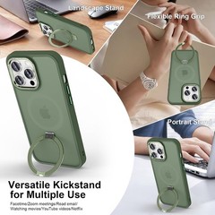 Magnetic for iPhone 12 Pro Max Case with Ring Stand, 10 FT Drop Protection, Slim