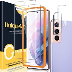 2+2Pack For Galaxy S21Plus Tempered Glass screen and Camera lens, mounting frame