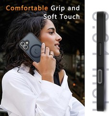 iPhone 16 Plus Case, Magnetic Phone Cover, Military Grade Protection, Black