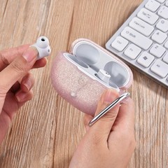 Soft Protective Silicone Case with Keychain for Beats Studio Buds 2021 – Glitter