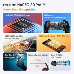 realme NARZO 80 Pro 5G Factory Unlocked Dual SIM-256GB STORAGE
