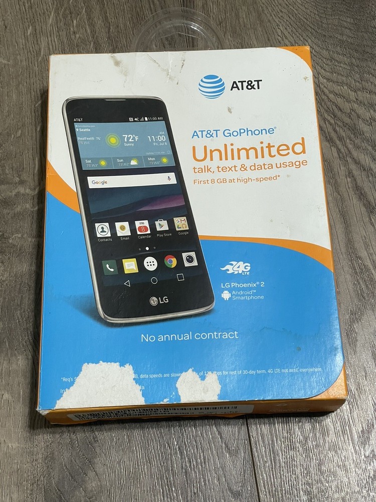 New Sealed AT&T GoPhone 16GB 5″ LG Phoenix 2 Prepaid 4G LTE Smartphone