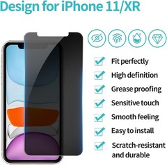 3PCS Privacy Screen Protector & Tempered Glass Film for iPhone 11/XR 6.1 Inch An