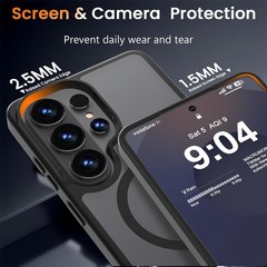 For Samsung Galaxy S26 Ultra Magnetic Matte Case 6.9-Inch Slim Translucent Black