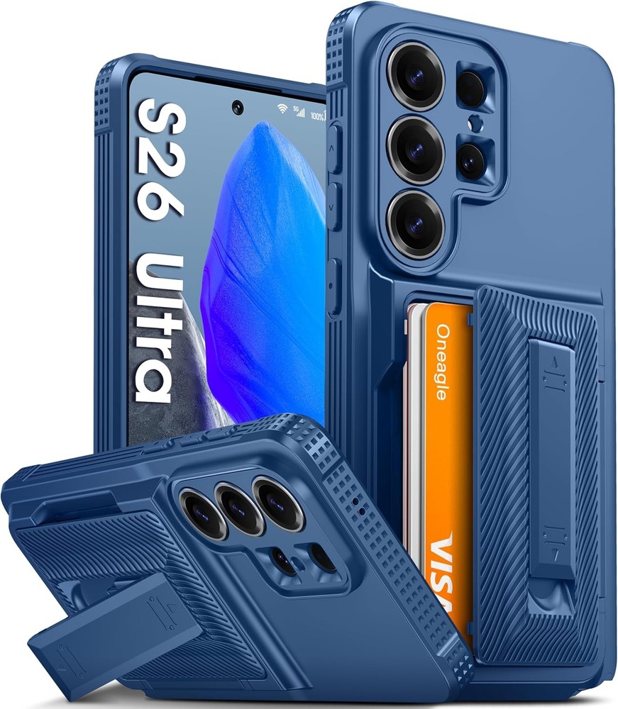 Wallet & Rugged Phone Case for Samsung Galaxy S26 Ultra 6.9 Inch RFID Blocking