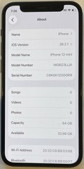 TESTED USED BLACK GSM UNLOCKED iPhone 12 MINI, 64GB A2176 MG6G3LL/A 100% BATTERY