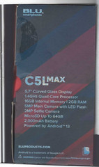NIB BLU C5L MAX UNLOCKED Phone-U.S. WARRANTY-Android v.13 BIN BONUS Free Ship