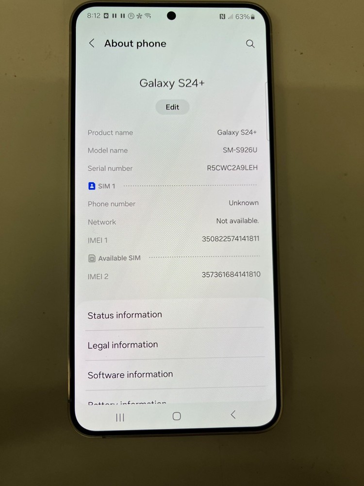 READ LIVE DEMO* Samsung Galaxy S24+ – 256 GB – Marble Gray (AT&T) ~m2036