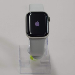 Unlocked Apple Watch Series 8 41MM Silver Stainless Steel White Sport Band A2772