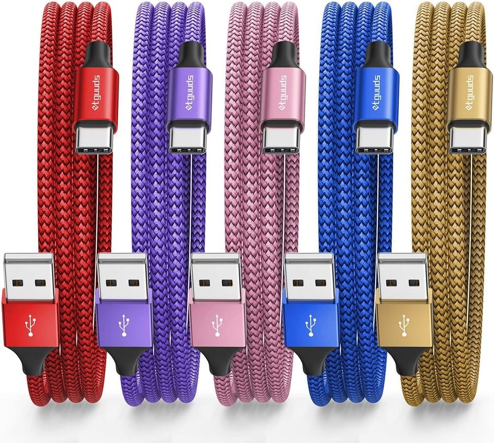 USB C Cable 2ft, 5-Pack USB to USB C Charger Cable, Fast Charging Cord Type C