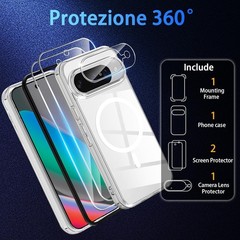 Magnetic for Google Pixel 10 Case, 2X Screen Protector & 1X Camera Lens Protecto