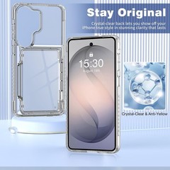 Samsung Galaxy S26 Ultra Case Wallet Clear Case with Card Holder Heavy Duty Cove