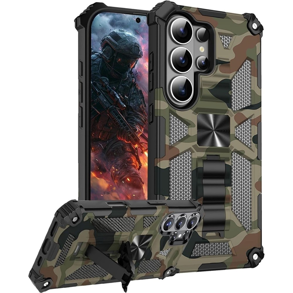 Camouflage Case for Samsung Galaxy S26 Ultra, Military Grade Shockproof Cover