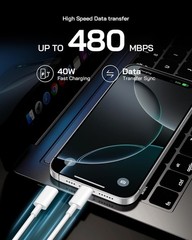 3-Pack 40W USB-C Fast Charger Block for iPhone 17/16/15 Plus, 6FT Cable