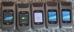 5 LG A340, A340, AT&T, Go-Phone, Flip Phone, 3G/2G, B Grade, Each Sold Separate