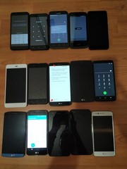 Lot of 15 Hybrid model LG G4/G3/hTC/UMX /Motorola and other For parts