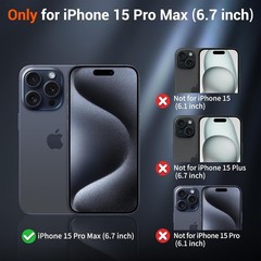 Translucent Matte Shockproof Phone Cover Case for iPhone 15 Pro Max, Magnetic Bl