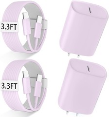 20W USB-C Fast Charger Adapter for iPhone 17/17 Pro Max 3.3Ft Cable