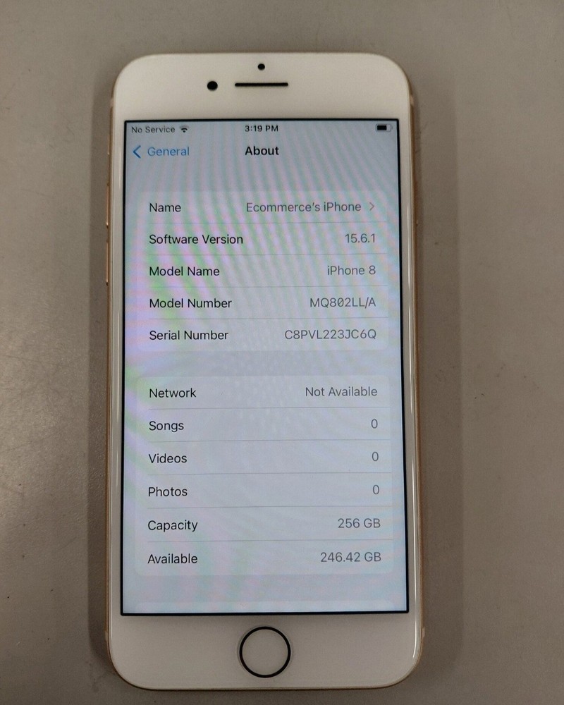 Unlocked Apple iPhone 8 256GB Rose Gold MQ8J2LL/A Screen Prot3ctor Cracked Back