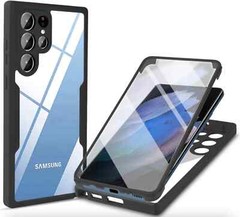 Samsung Galaxy S22 Ultra Case Clear Hard Back Shockproof Protective Cover Black