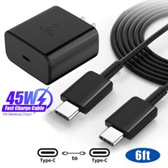 45W PD Super Wall Charger Type c Android 6FT Charging Cable Fit Galaxy S23 S22+