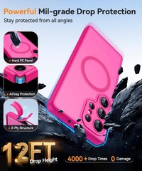 Translucent Matte Hot Pink Case for Samsung Galaxy S25 Ultra (2025) – Protective