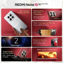 REDMI Note 15 SE 5G 8GB 128GB White Unlocked Dual Sim Global Version