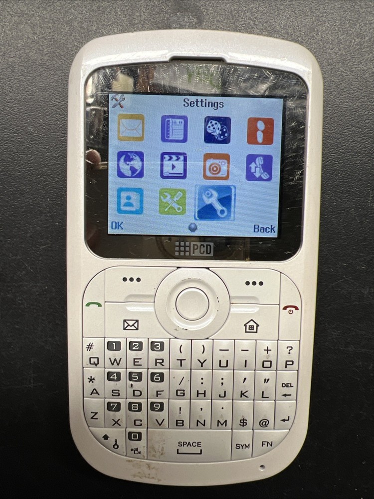 Telcel PCD Push button Phone Prepaid White Used Reset
