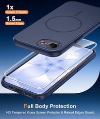 iPhone 17e & iPhone 16e Case: Solid Matte Magnetic Phone Cover with Full Camera