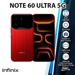 Infinix Note 60 Ultra Android Cell Phone (RED/12GB+512GB/Dual SIM/Unlocked)