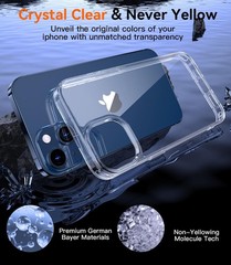 5-in-1 Slim Protective Case for iPhone 14 – Clear with 2X Screen & Camera Protec