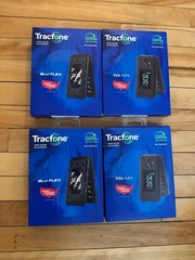 4 New Tracfones flip new in box TCL Flip 3, 5MP Camera & Video recorder, 16GB