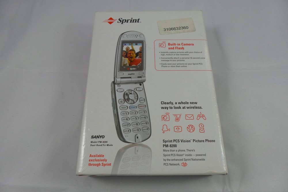 Sanyo PM-8200 Sprint Dual-Band Tri-Mode PCS CellPhone Camera Silver (PM8200KITS)