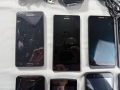 MIX Lot of 12 Cell Phones PARTS ONLY Misc Coolpad Sony Motorola Galaxy Droid +