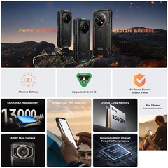 DOOGEE FIRE 7 Ultra 5G Rugged Phone Android 15 Waterproof Octa Core 64MP Mobile