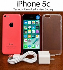 New Battery – Original Apple iPhone 5c (Unlocked) – 8GB / 16GB / 32GB – PINK