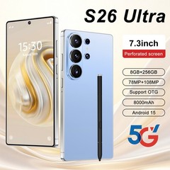 S26 Ultra 5G Smartphone 7.3″ Unlocked Android 15 8GB+256GB Cellphone Dual SIM *