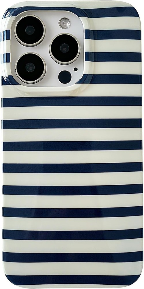 iPhone 13/14 Case with Geometric Horizontal Stripes, Soft TPU Slim Glossy Cover
