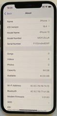 USED BLACK GSM UNLOCKED iPhone 12, 64GB A2172 MGF43LL/A WITH 85% BATTERY HEALTH