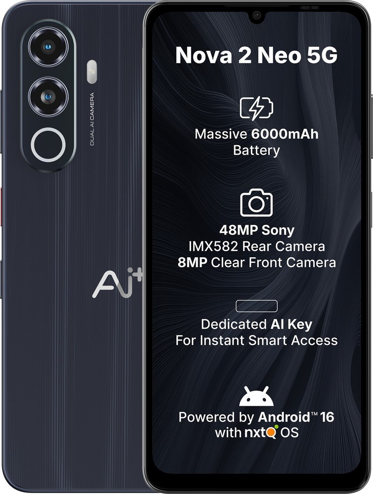 Ai+ Nova 2 Neo 5G (Black, 128 GB) (6 GB RAM)