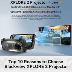 Blackview XPLORE 2 Projector 5G Rugged Phone Android 15 Mobile Waterproof Global